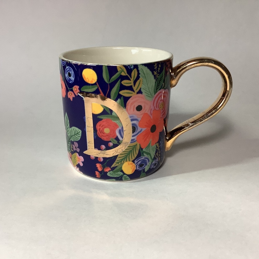 Rifle Paper Co initial “D” mug by Anthropologie
